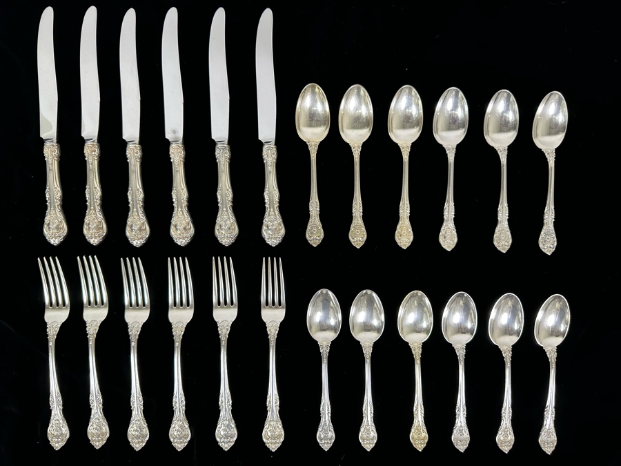 Gorham Sterling Silver Flatware 645g (Knives Not Included In Weight) [Photo 2]