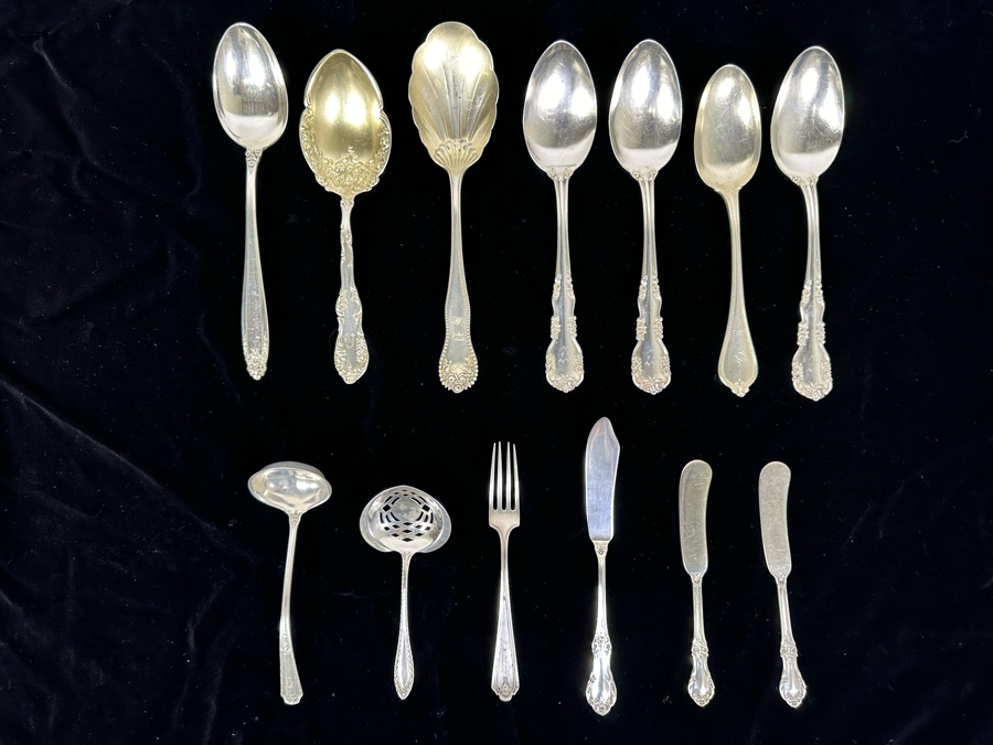 Various Sterling Silver Serving Pieces 545g [Photo 1]