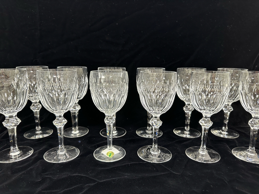 Waterford Crystal Curraghmore 8oz Goblet Stemware Glasses 7 5/8H - 12 Glasses