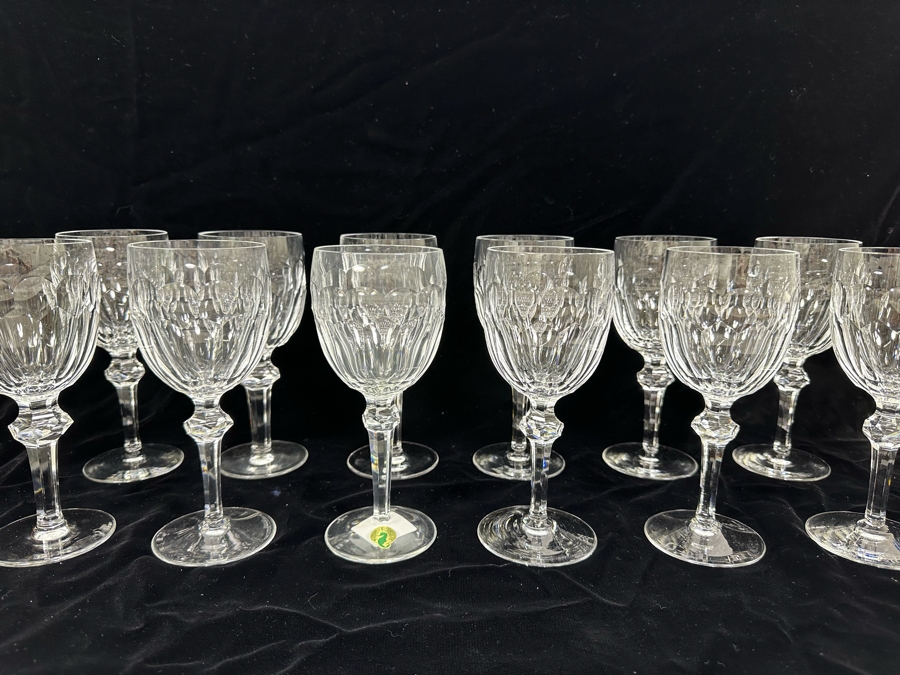 Waterford Crystal Curraghmore 8oz Goblet Stemware Glasses 7 5/8H - 12 Glasses [Photo 1]