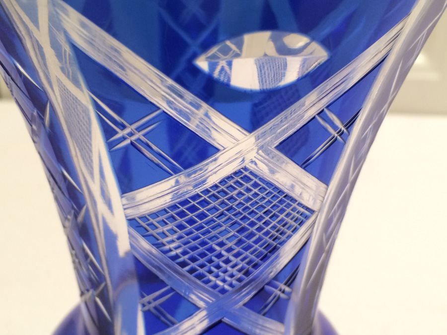 Vintage Cobalt Blue Cut Glass Vase [Photo 6]