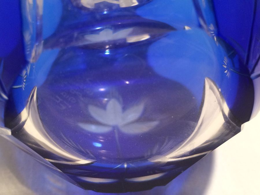 Vintage Cobalt Blue Cut Glass Vase [Photo 10]