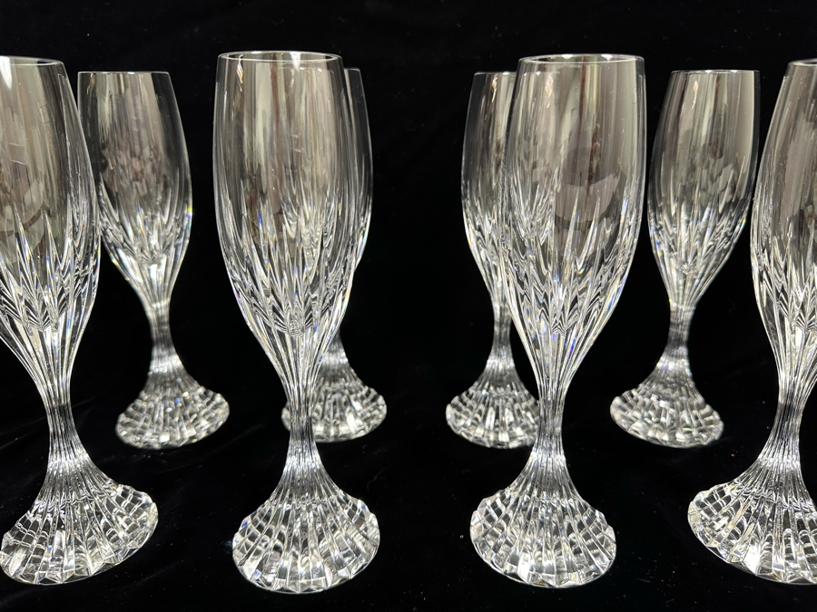 Baccarat France Crystal Stemware Champagne Flutes Glasses Massena ...