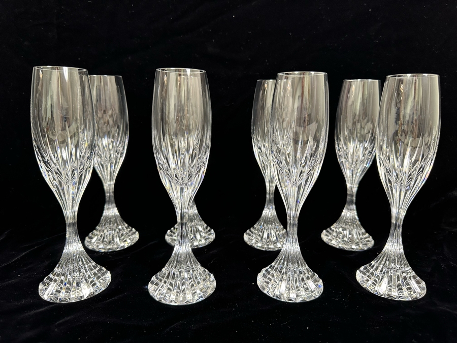 Baccarat France Crystal Stemware Champagne Flutes Glasses Massena ...