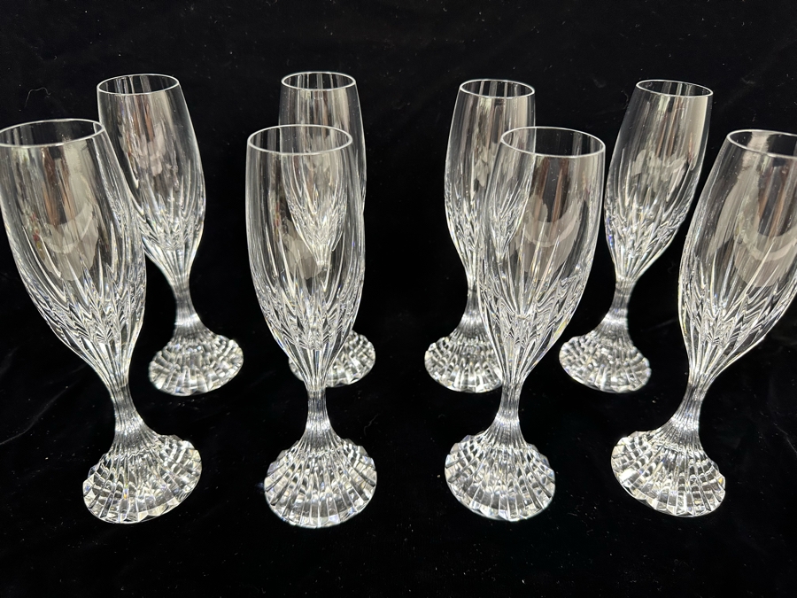 Baccarat France Crystal Stemware Champagne Flutes Glasses Massena ...