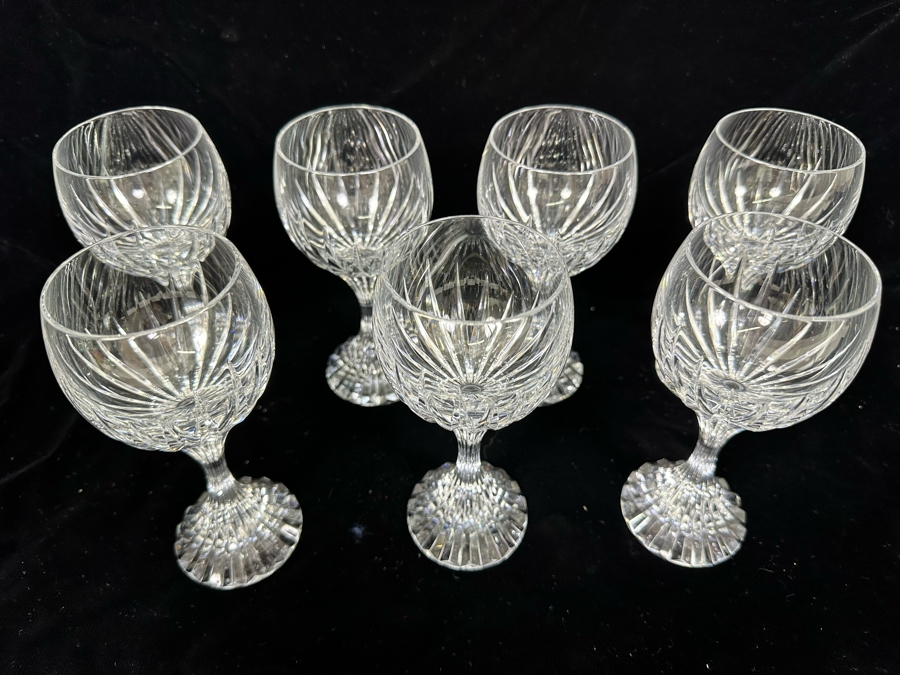 Baccarat France Crystal Stemware Bordeaux Wine Glasses Massena Pattern 6H - 7 Glasses Retails $1,750 [Photo 6]