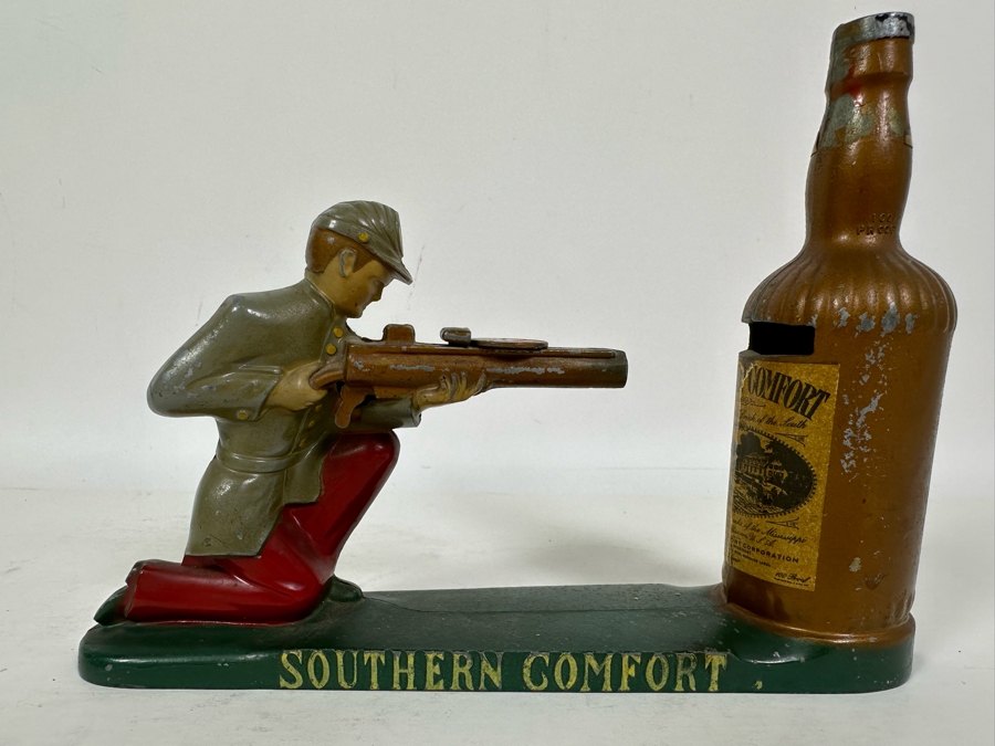 Vintage Southern Comfort Mechanical Bank Penny Shooter Working 9W X 2D X 6.25H [Photo 2]