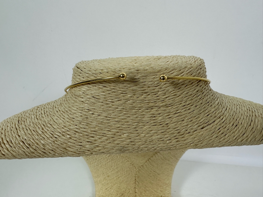 14K Gold Cactus Pendant With 14K Gold Choker Necklace 11.7g [Photo 4]