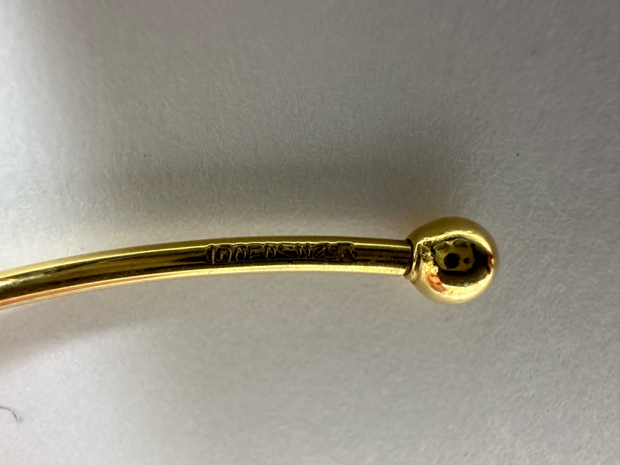 14K Gold Cactus Pendant With 14K Gold Choker Necklace 11.7g [Photo 6]