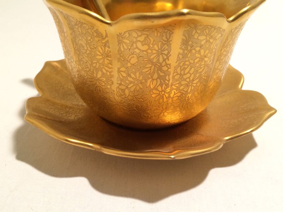 Vintage Pickard Mayonnaise Bowl, Underplate & Spoon [Photo 2]