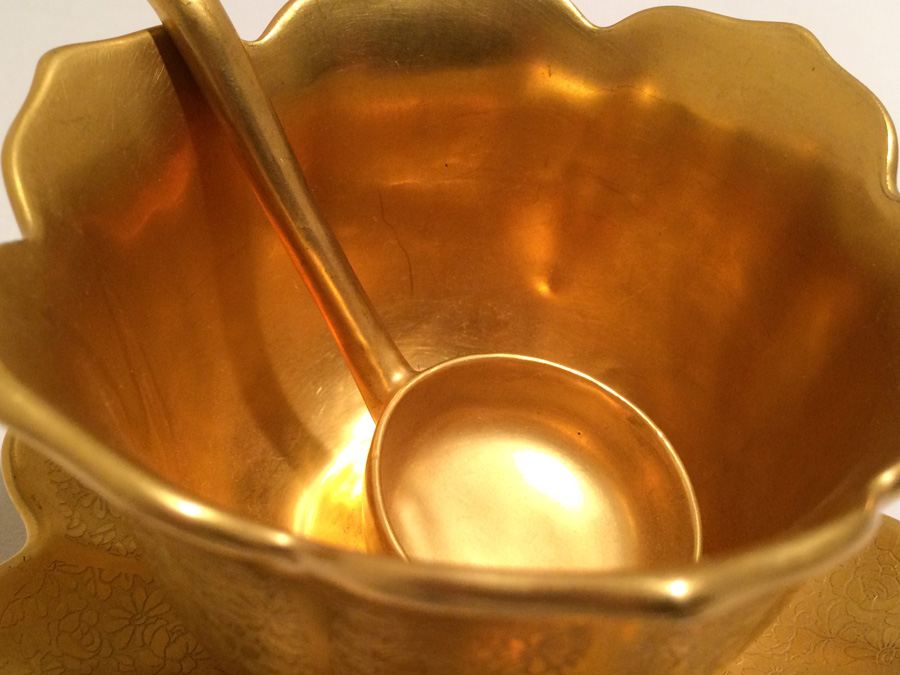 Vintage Pickard Mayonnaise Bowl, Underplate & Spoon [Photo 4]