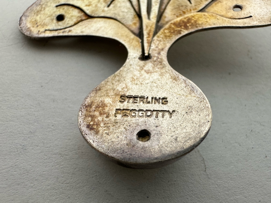 Sterling Silver Opal Modernist Pendant Necklace Signed PEGGOTTY 11.4g [Photo 7]