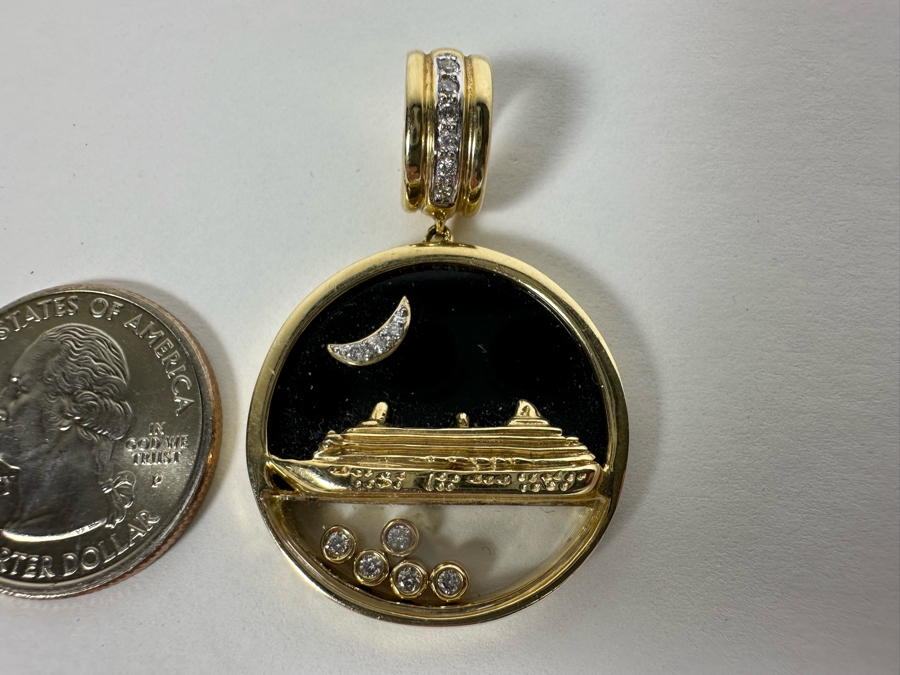 14K Gold Crystal Cruises Pendant 13.8g [Photo 2]