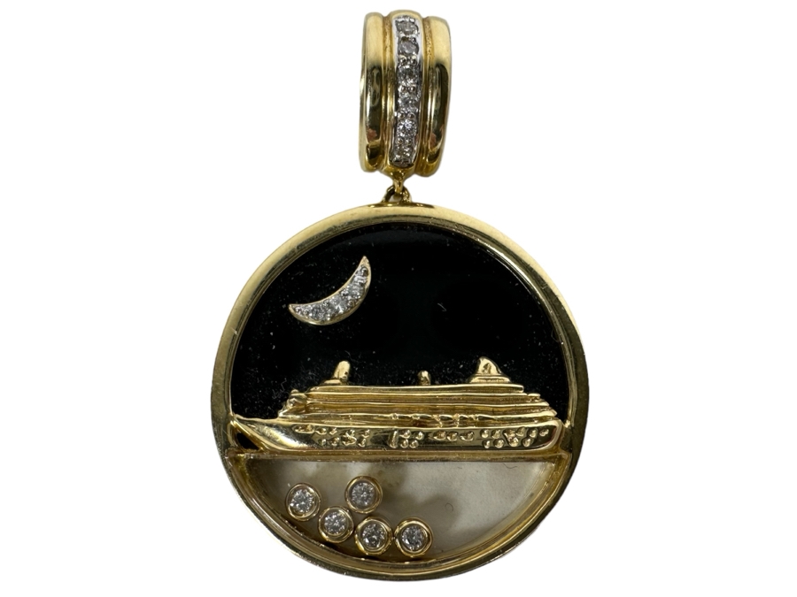 14K Gold Crystal Cruises Pendant 13.8g [Photo 1]