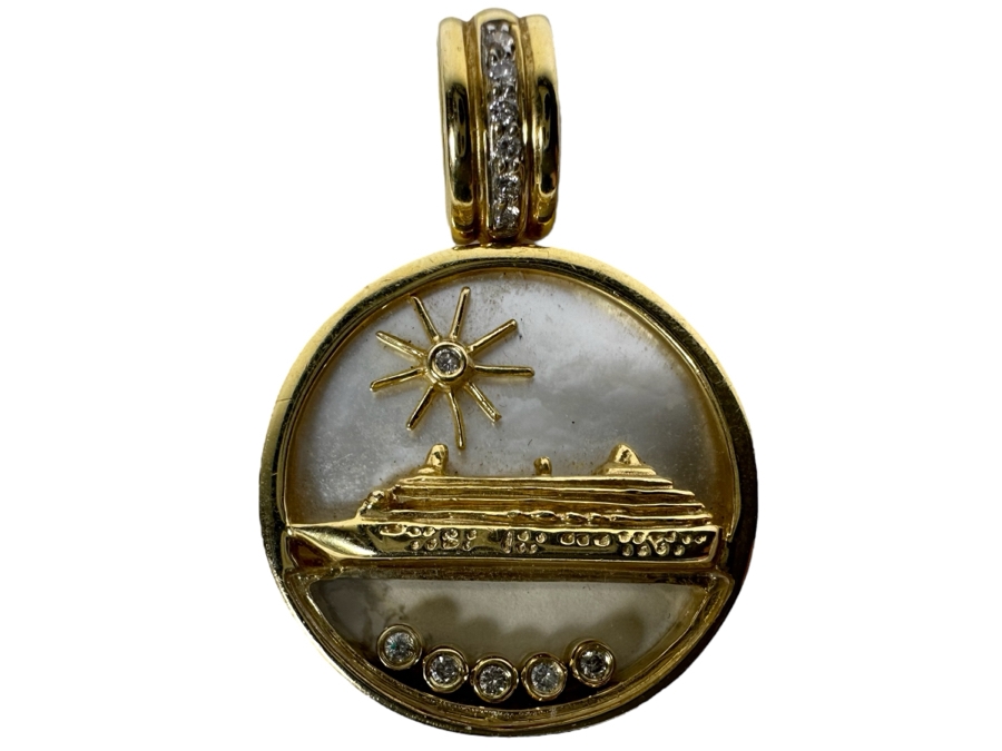 14K Gold Crystal Cruises Pendant 13.7g [Photo 1]