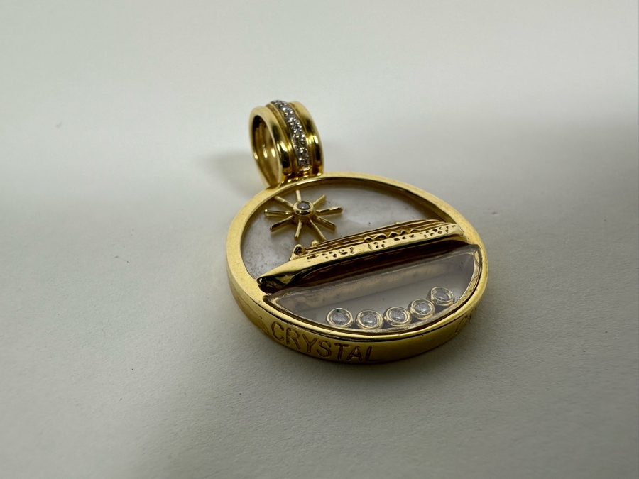 14K Gold Crystal Cruises Pendant 13.7g [Photo 3]