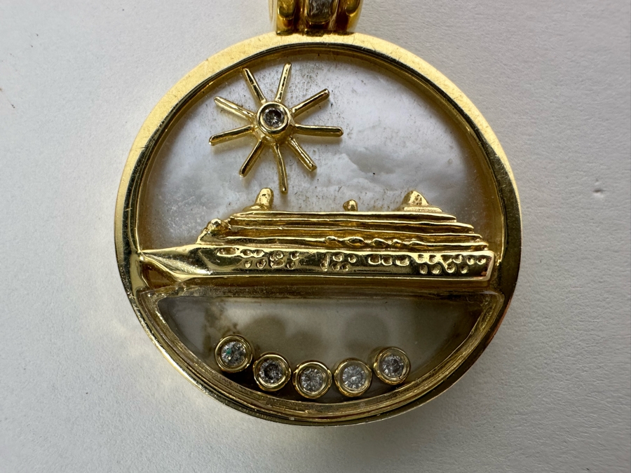 14K Gold Crystal Cruises Pendant 13.7g [Photo 2]