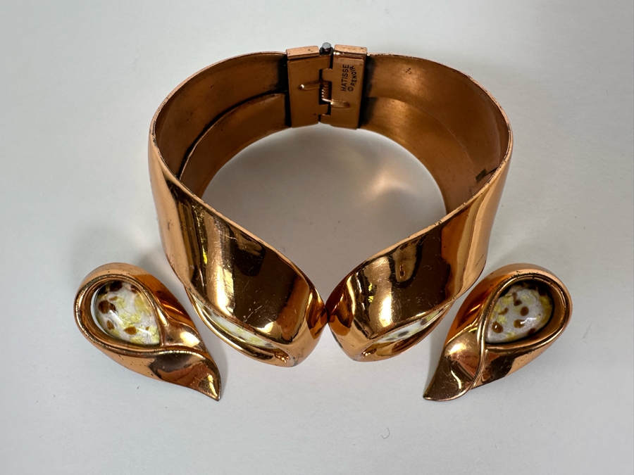 Matisse Renoir Copper Bracelet With Matching Clip-On Earrings [Photo 3]