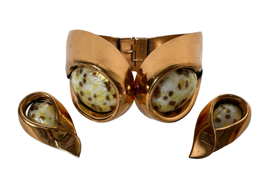 Matisse Renoir Copper Bracelet With Matching Clip-On Earrings [Photo 1]
