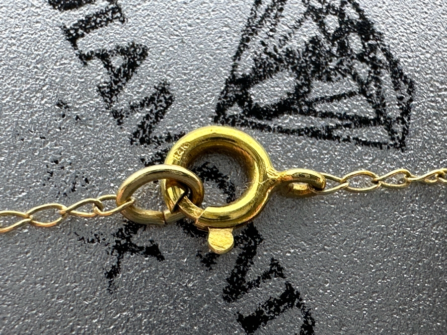 14K Gold Whale Tail Pendant With 14K Gold 16' Chain Necklace 5.4g [Photo 8]