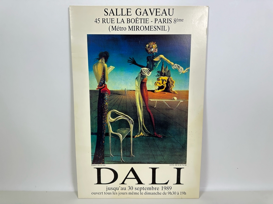 Salvador Dali Poster Board Backed Poster 1989 Femme A Tete De Roses From Paris France Salle Gaveau 15.5 X 24 [Photo 2]