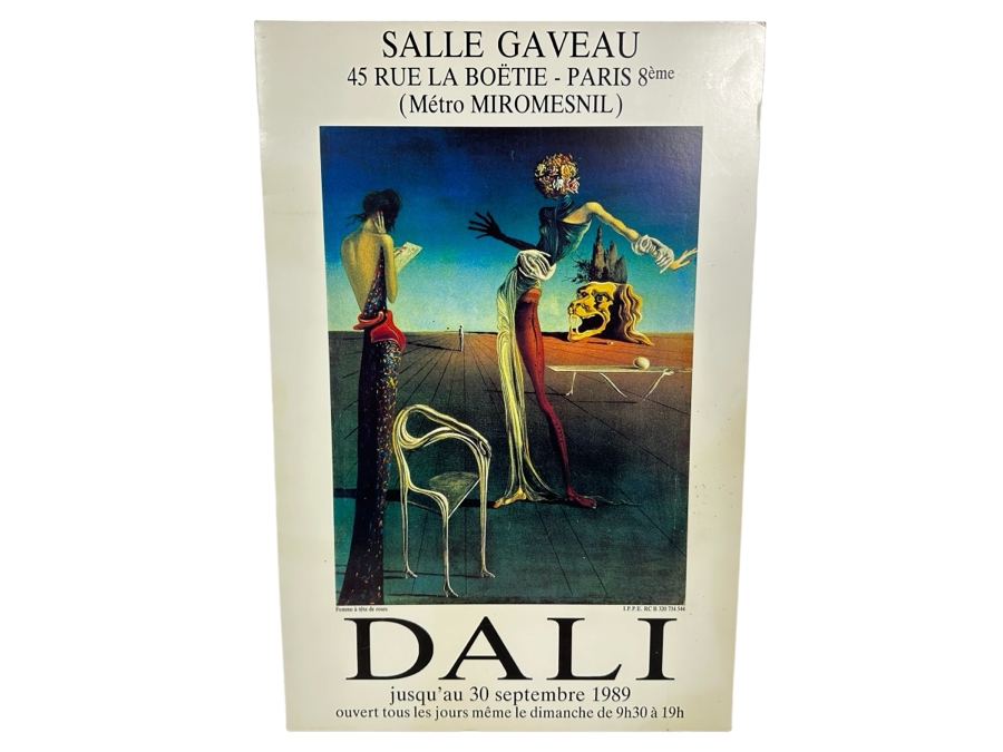 Salvador Dali Poster Board Backed Poster 1989 Femme A Tete De Roses From Paris France Salle Gaveau 15.5 X 24 [Photo 1]