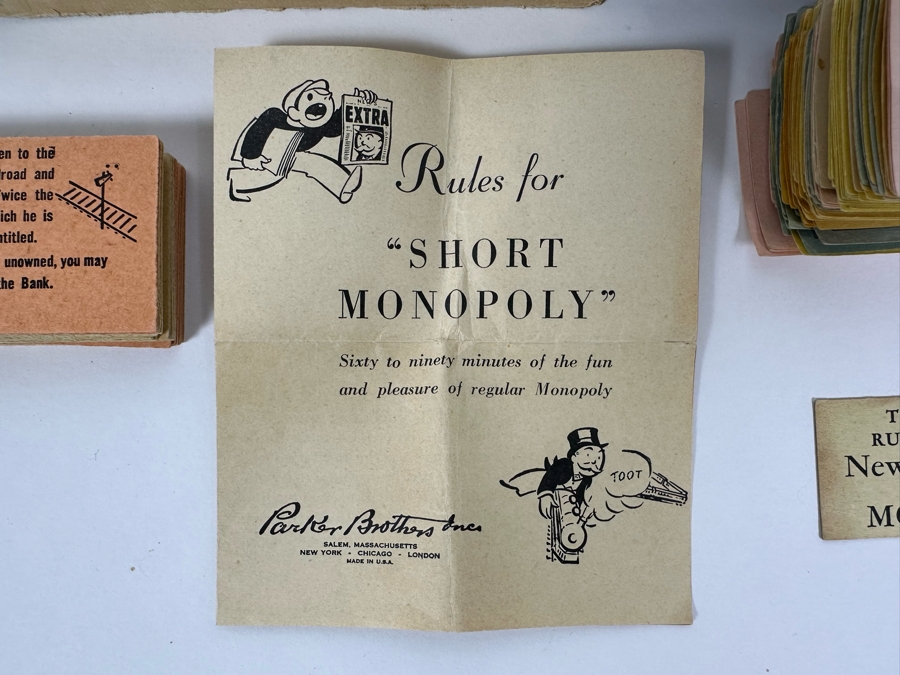 Vintage 1947 Monopoly Game Pieces And Money Plus Rules For 'Short Monopoly' (No Game Board) [Photo 6]