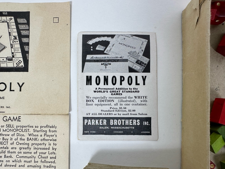 Vintage 1947 Monopoly Game Pieces And Money Plus Rules For 'Short Monopoly' (No Game Board) [Photo 11]