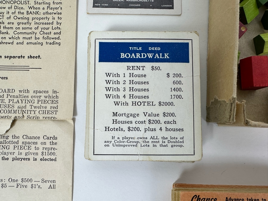 Vintage 1947 Monopoly Game Pieces And Money Plus Rules For 'Short Monopoly' (No Game Board) [Photo 9]