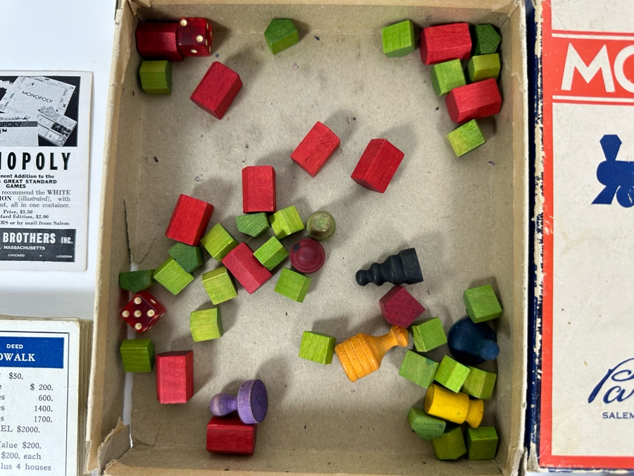 Vintage 1947 Monopoly Game Pieces And Money Plus Rules For 'Short Monopoly' (No Game Board) [Photo 4]