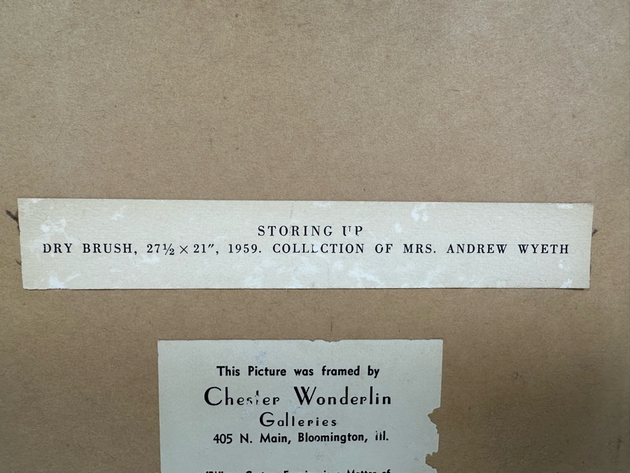 Andrew Wyeth 'Storing Up' Print 6.5 X 8 Framed 12 X 13.5 [Photo 8]