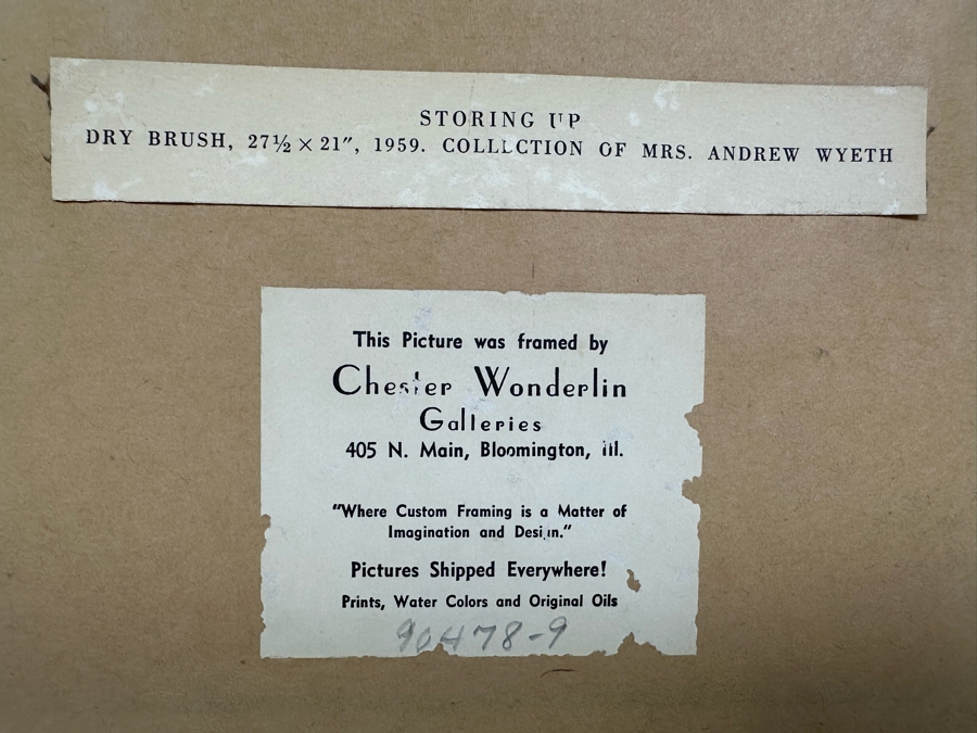 Andrew Wyeth 'Storing Up' Print 6.5 X 8 Framed 12 X 13.5 [Photo 7]