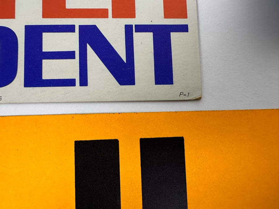 Original Goldwater Presidential Campaign Items Including (2) Presidential Campaign Offset Printing Cardboard Posters 11 X 17, (2) Bumper Stickers, Flag And Headshot [Photo 8]