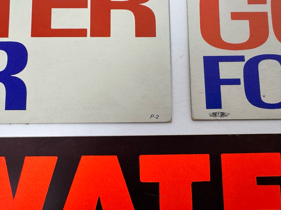 Original Goldwater Presidential Campaign Items Including (2) Presidential Campaign Offset Printing Cardboard Posters 11 X 17, (2) Bumper Stickers, Flag And Headshot [Photo 6]