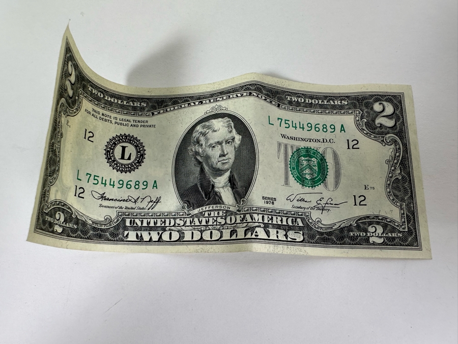 (6) U.S. Two Dollar Bills And (1) Autographed U.S. One Dollar Bill Signed By The 38th Treasurer Of The United States Under Reagan And Bush, Katherine Davalos Ortega [Photo 7]