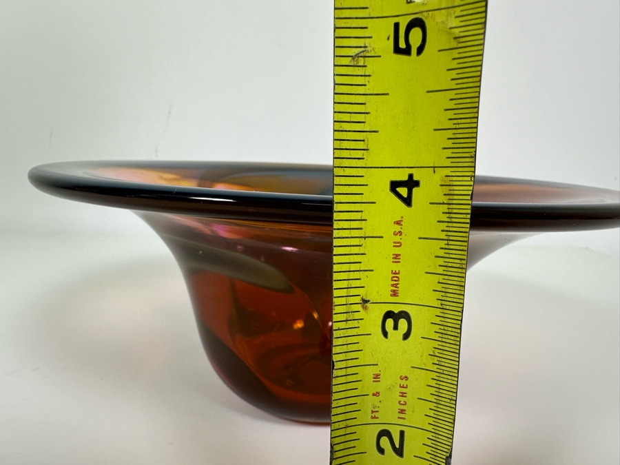 Stunning Signed Art Glass Bowl 8.5W X 3.75H [Photo 12]