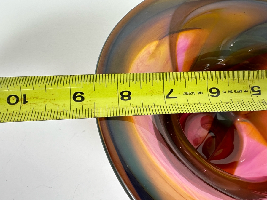 Stunning Signed Art Glass Bowl 8.5W X 3.75H [Photo 11]