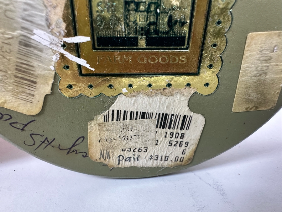 Pair Of Signed Hand Painted Wooden Candlesticks 17H Retailed $310 [Photo 14]