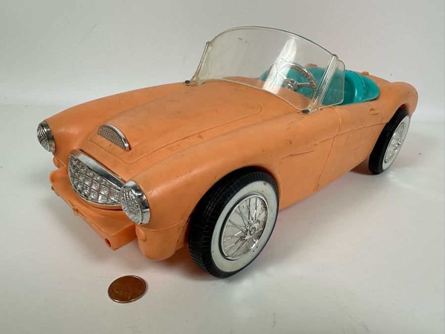 Just Added - Vintage 1960s Barbie Doll Austin Healey Convertible Sports Car 17W X 7.5D X 6H [Photo 3]