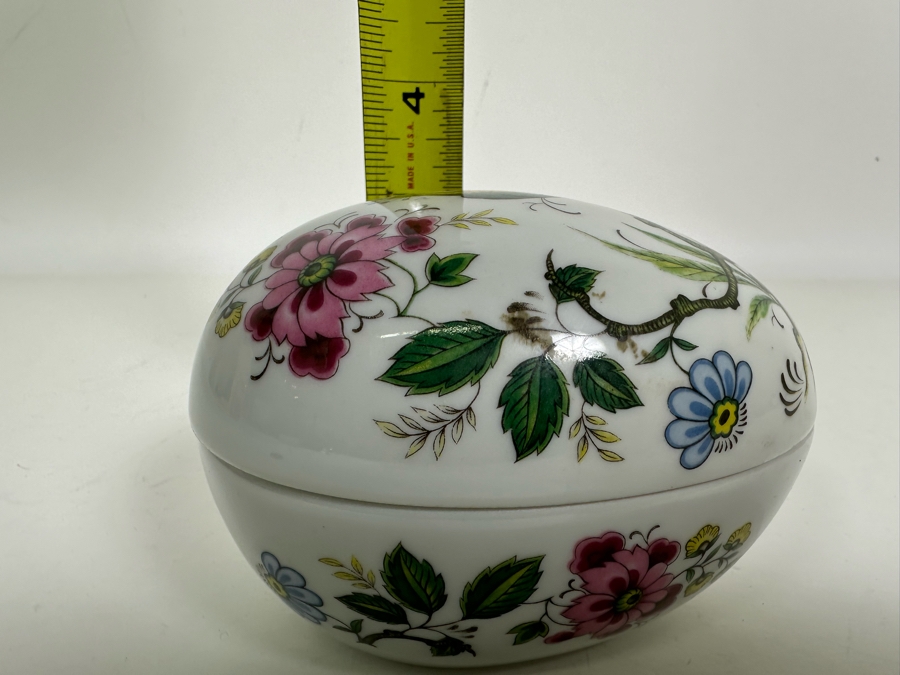 Limoges France Lidded Egg-Shaped Trinket Box 4W X 3.5D X 3H [Photo 13]