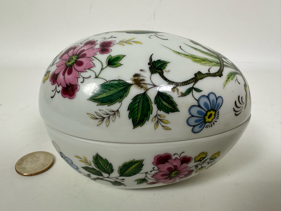 Limoges France Lidded Egg-Shaped Trinket Box 4W X 3.5D X 3H [Photo 5]