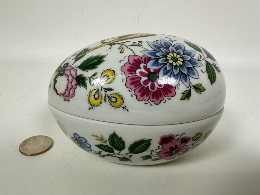 Limoges France Lidded Egg-Shaped Trinket Box 4W X 3.5D X 3H [Photo 7]