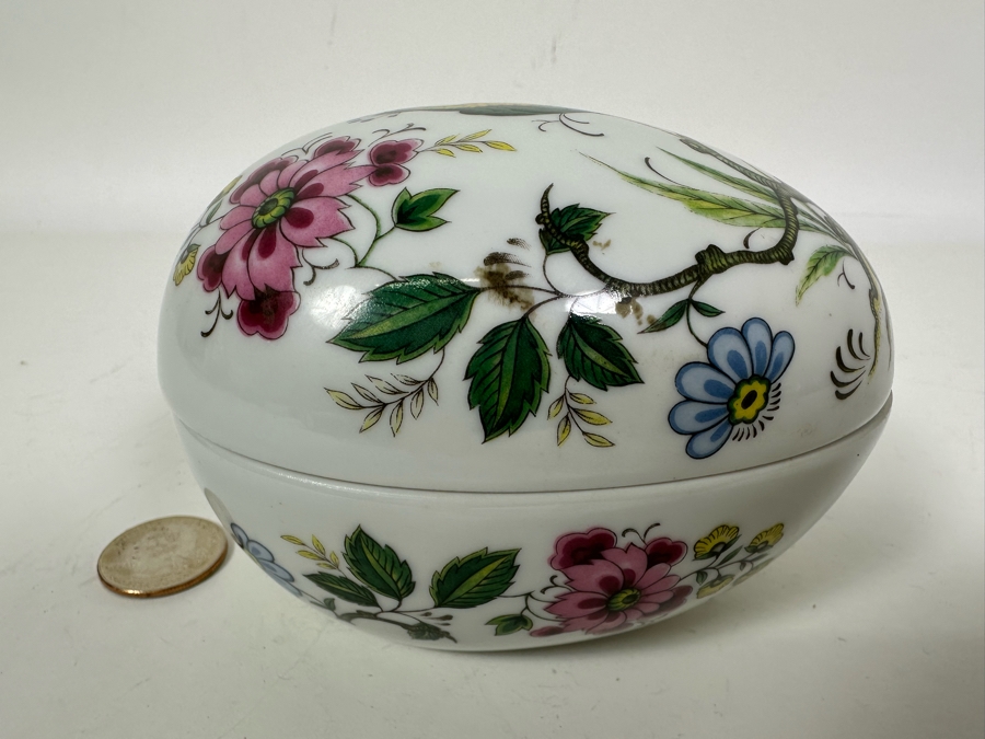 Limoges France Lidded Egg-Shaped Trinket Box 4W X 3.5D X 3H [Photo 4]