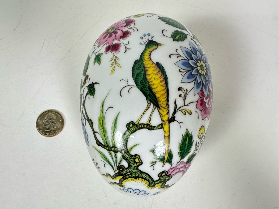 Limoges France Lidded Egg-Shaped Trinket Box 4W X 3.5D X 3H [Photo 2]