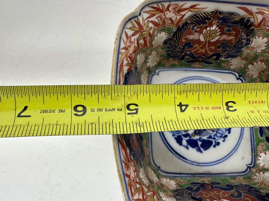 Pair Of Vintage Japanese Imari Porcelain Dishes 8 X 4.5 & 5.25 X 5.25 [Photo 15]