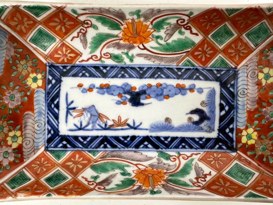 Pair Of Vintage Japanese Imari Porcelain Dishes 8 X 4.5 & 5.25 X 5.25 [Photo 8]