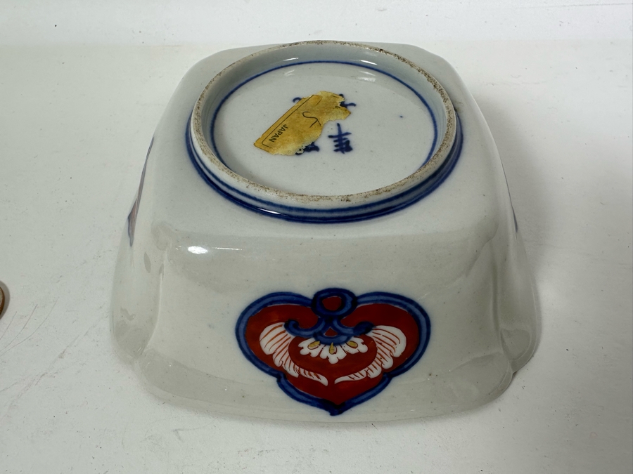 Pair Of Vintage Japanese Imari Porcelain Dishes 8 X 4.5 & 5.25 X 5.25 [Photo 5]