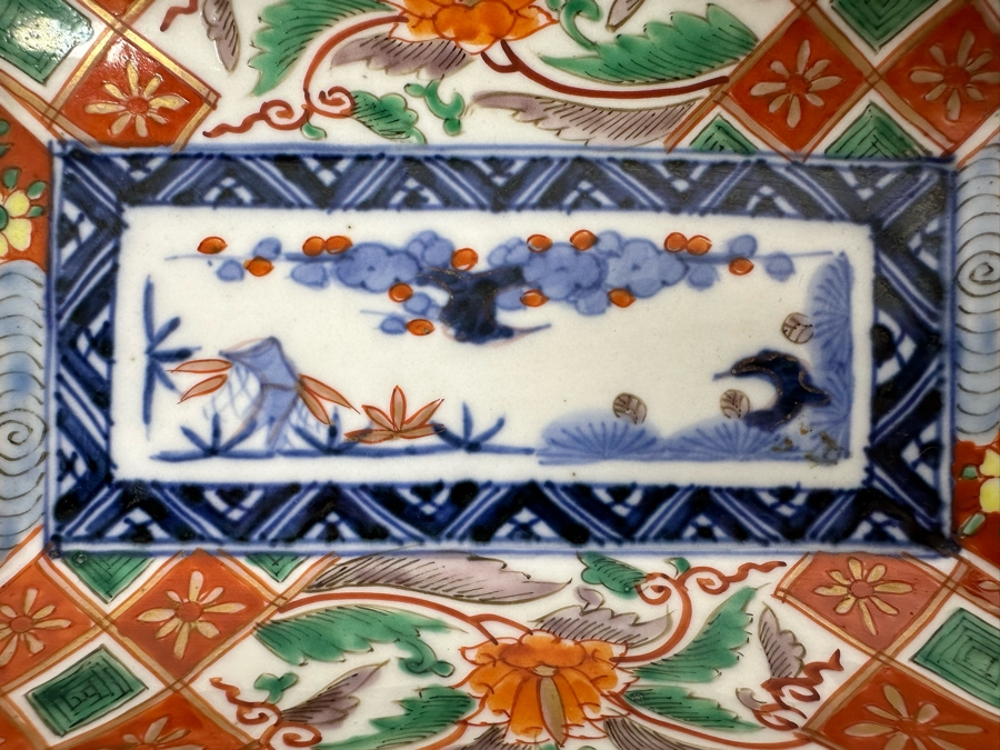 Pair Of Vintage Japanese Imari Porcelain Dishes 8 X 4.5 & 5.25 X 5.25 [Photo 9]