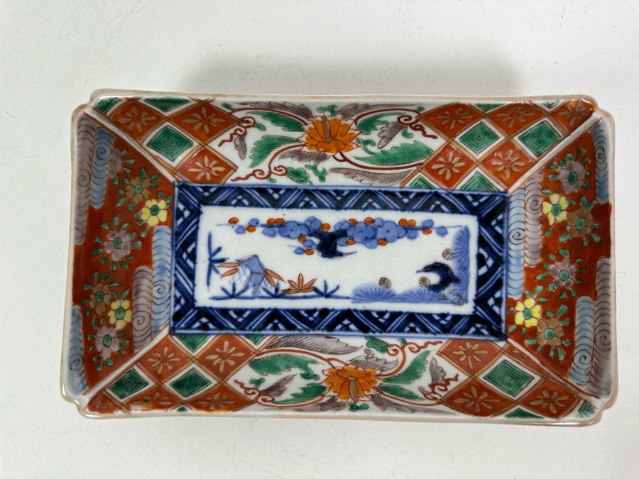 Pair Of Vintage Japanese Imari Porcelain Dishes 8 X 4.5 & 5.25 X 5.25 [Photo 7]