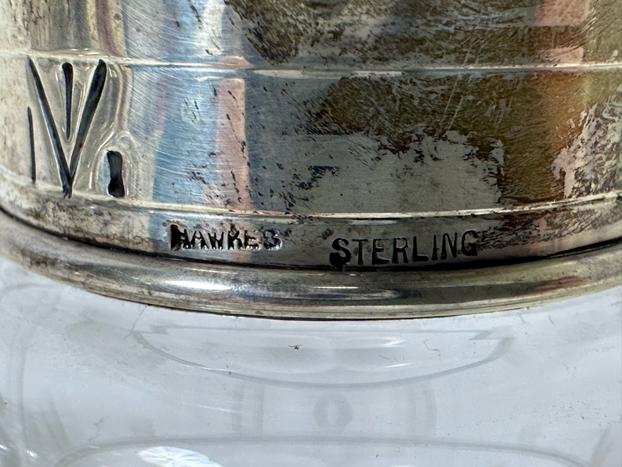 Hawkes Crystal Syrup And Powdered Sugar Dispensers With Sterling Silver Lids Monogramed L.S.D. From The Doheny Estate 7.5H [Photo 11]